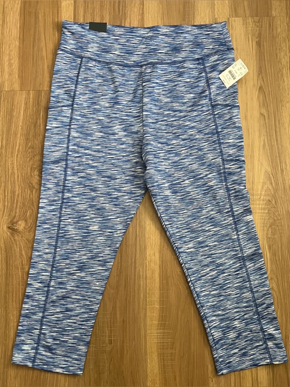 J. Crew Women's Blue Space-Dye Cropped Legging With Pocket Size XL NWT Athletic
